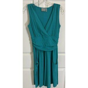 Athleta Echo Dress XS Sleeveless Midi Dress Emerald Green Wrap